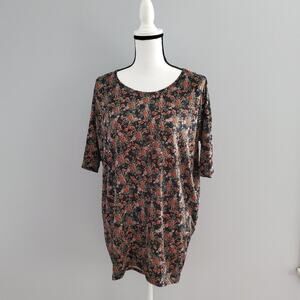 LuLaRoe 3/4 Sleeve Floral Print Oversize Top XS